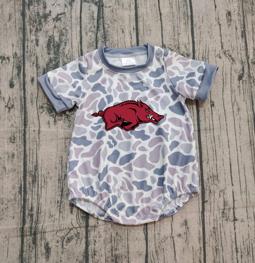 Preorder (moq 5)Baby Boys Grey Camo Red Bulls Team Rompers