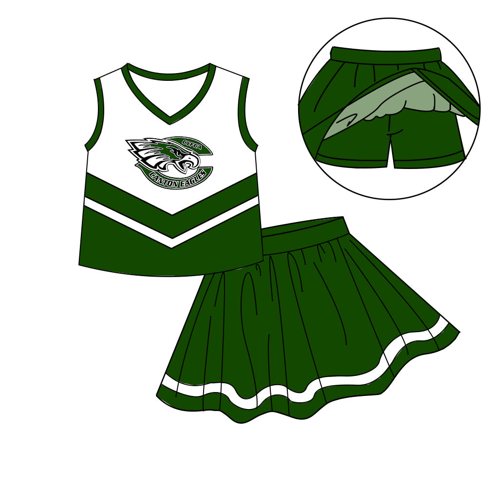 Preorder (moq 5)Baby Girls Sleeveless Vest Top Skirt Short Team Clothes Sets