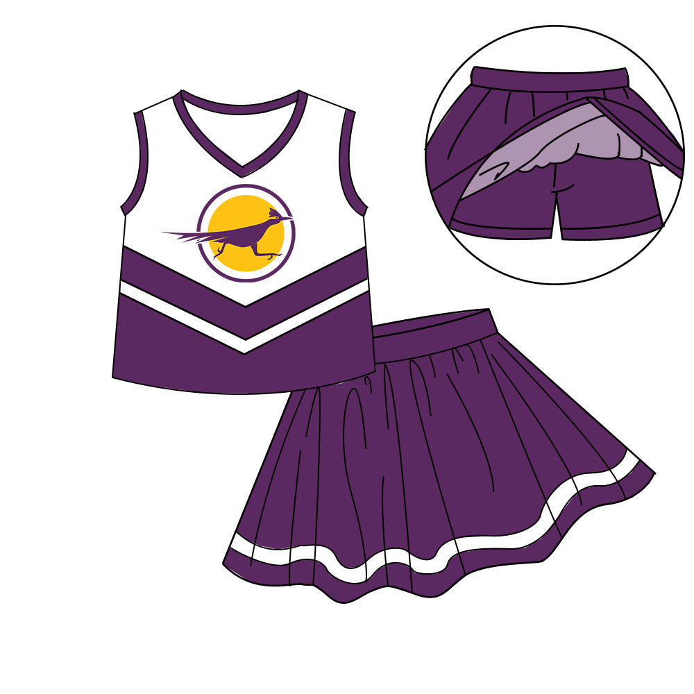 Preorder (moq 5)Baby Girls Sleeveless Vest Top Skirt Short Team Clothes Sets
