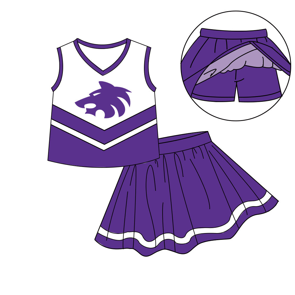 Preorder (moq 5)Baby Girls Sleeveless Vest Top Skirt Short Team Clothes Sets