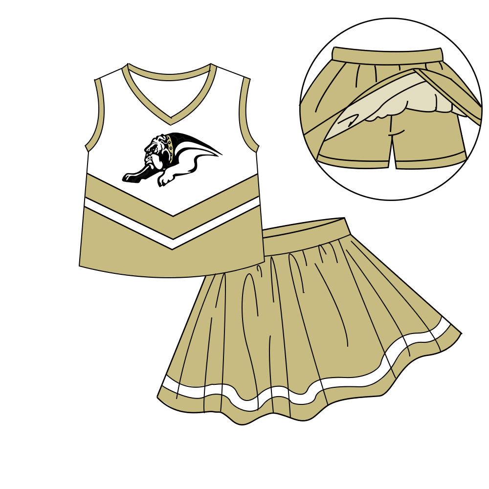 Preorder (moq 5)Baby Girls Sleeveless Vest Top Skirt Short Team Clothes Sets