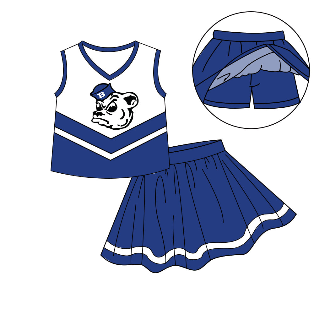 Preorder (moq 5)Baby Girls Sleeveless Vest Top Skirt Short Team Clothes Sets