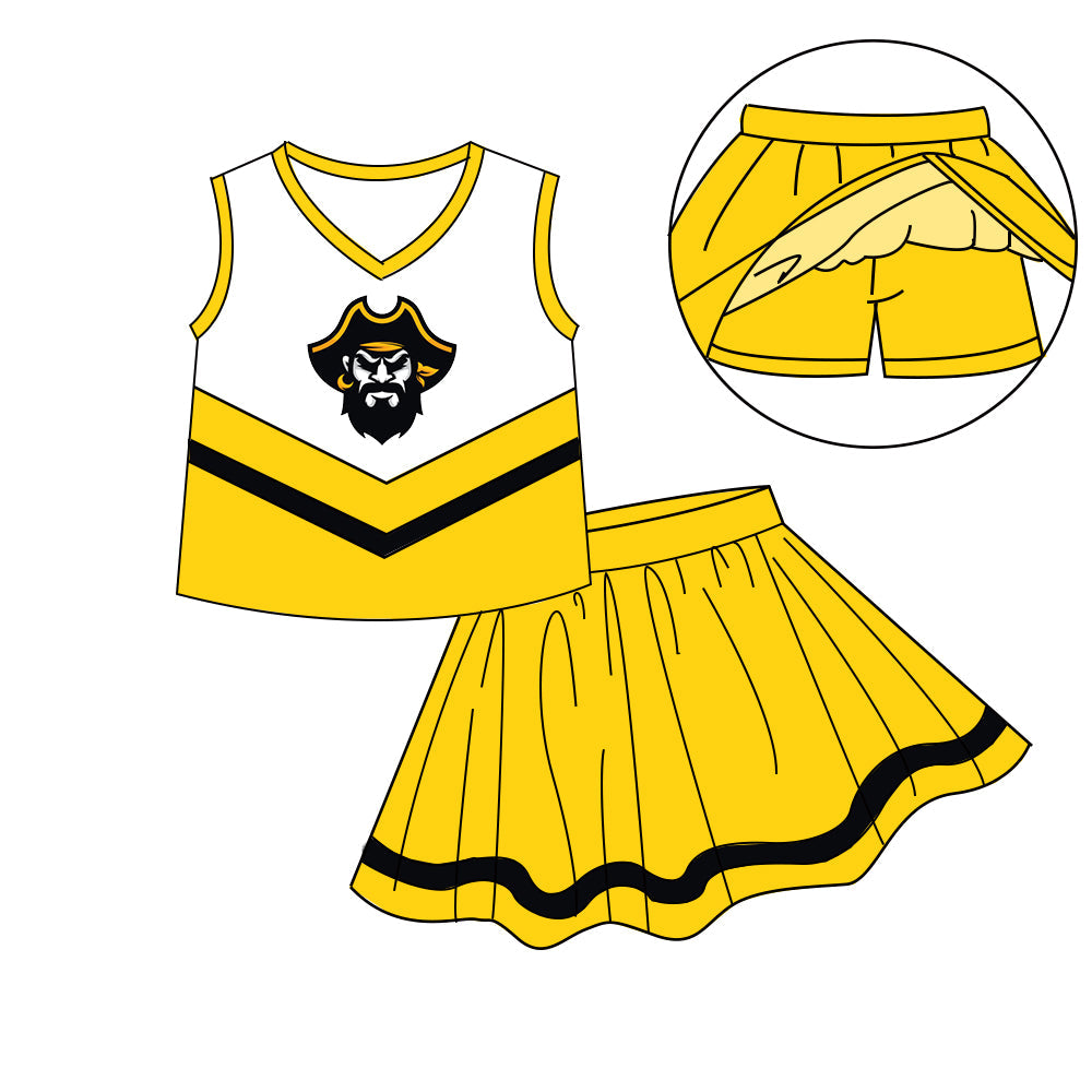Preorder (moq 5)Baby Girls Sleeveless Vest Top Skirt Short Team Clothes Sets