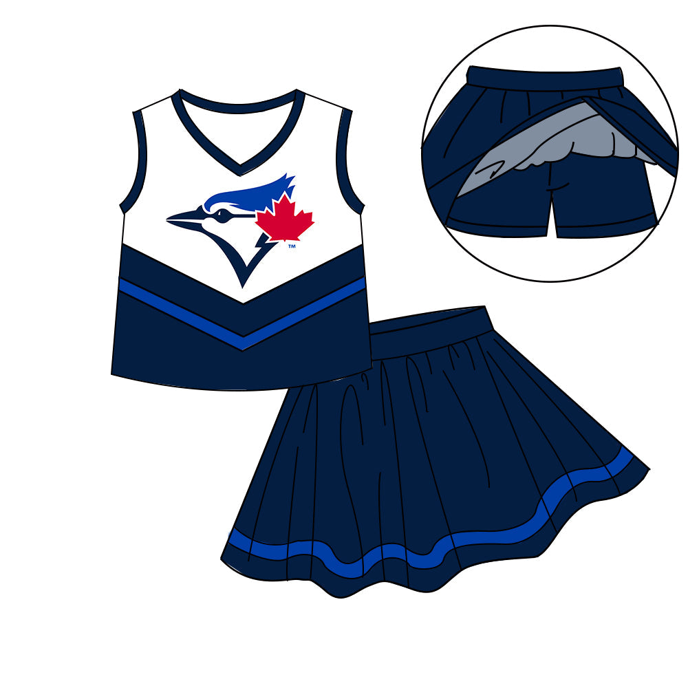 Preorder (moq 5)Baby Girls Sleeveless Vest Top Skirt Short Team Clothes Sets