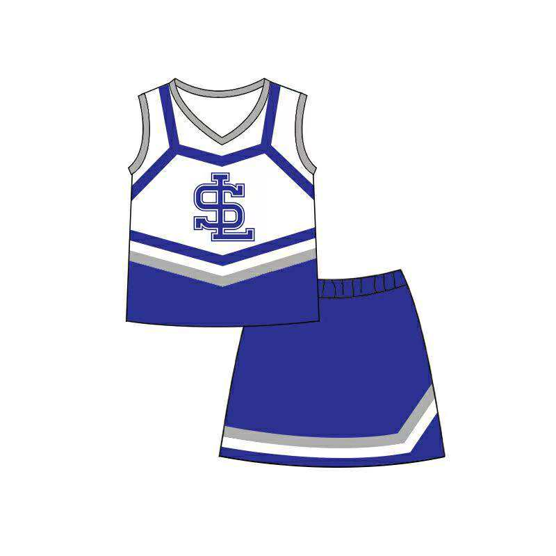 Preorder (moq 5)Baby Girls Sleeveless Vest Top Skirt Short Team Clothes Sets