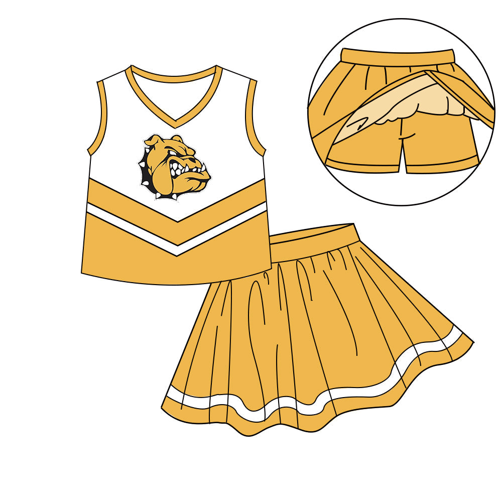 Preorder (moq 5)Baby Girls Sleeveless Vest Top Skirt Short Team Clothes Sets