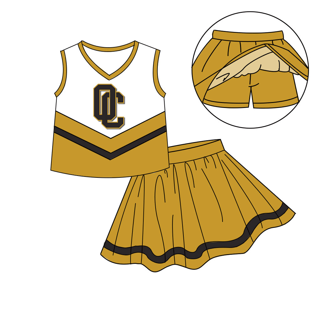 Preorder (moq 5)Baby Girls Sleeveless Vest Top Skirt Short Team Clothes Sets
