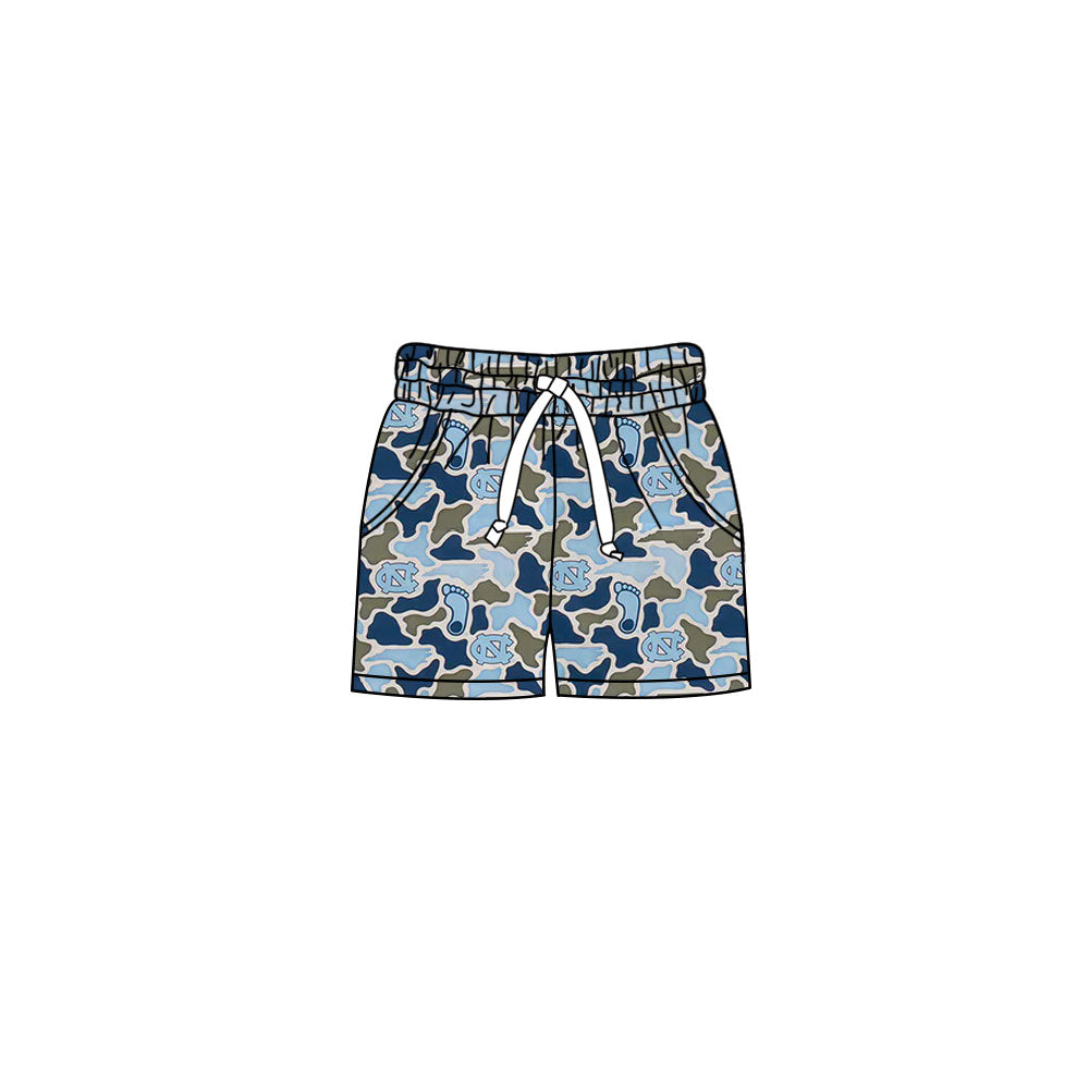 Preorder (moq 5)Baby Girls Southern Blue Camo CN Team Pockets Shorts Bottom