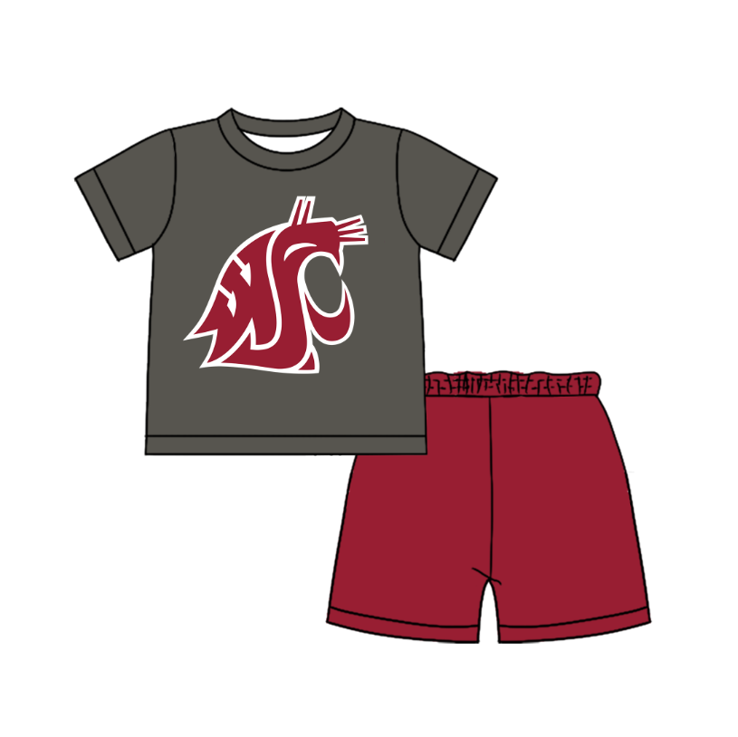 Preorder moq 5 Baby Boys Short Sleeve Shirts Top Short Team Clothes Set
