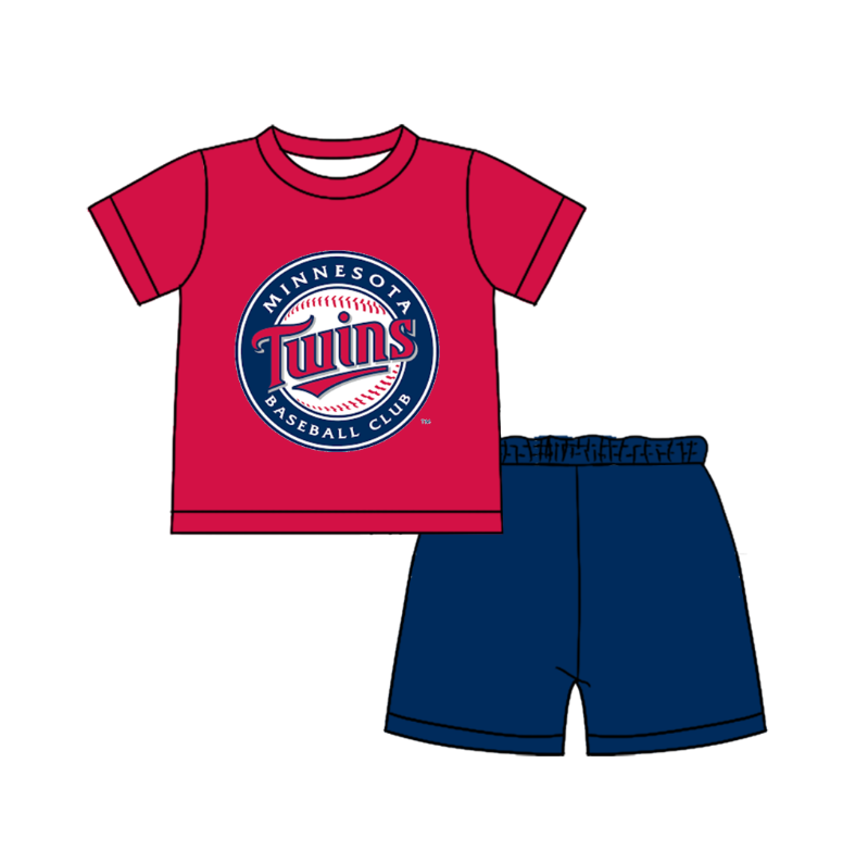 Preorder moq 5 Baby Boys Short Sleeve Shirts Top Short Team Clothes Set