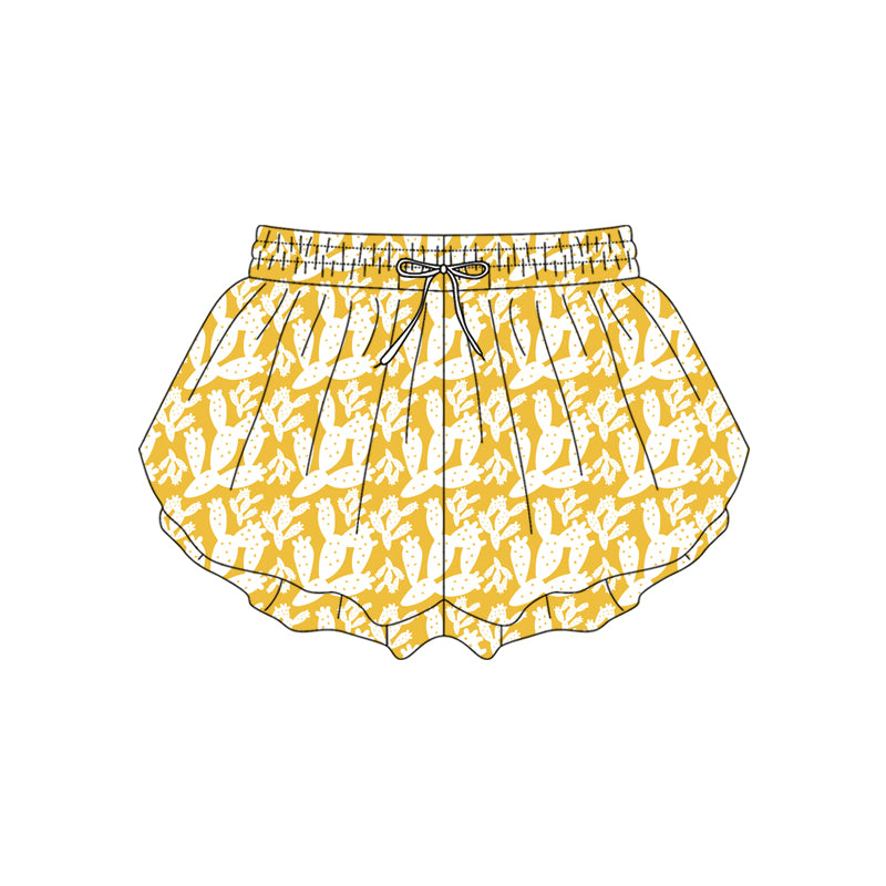 Preorder moq 5 Adult Women Polka Dots Cactus Western Ruffle Shorts Bottom