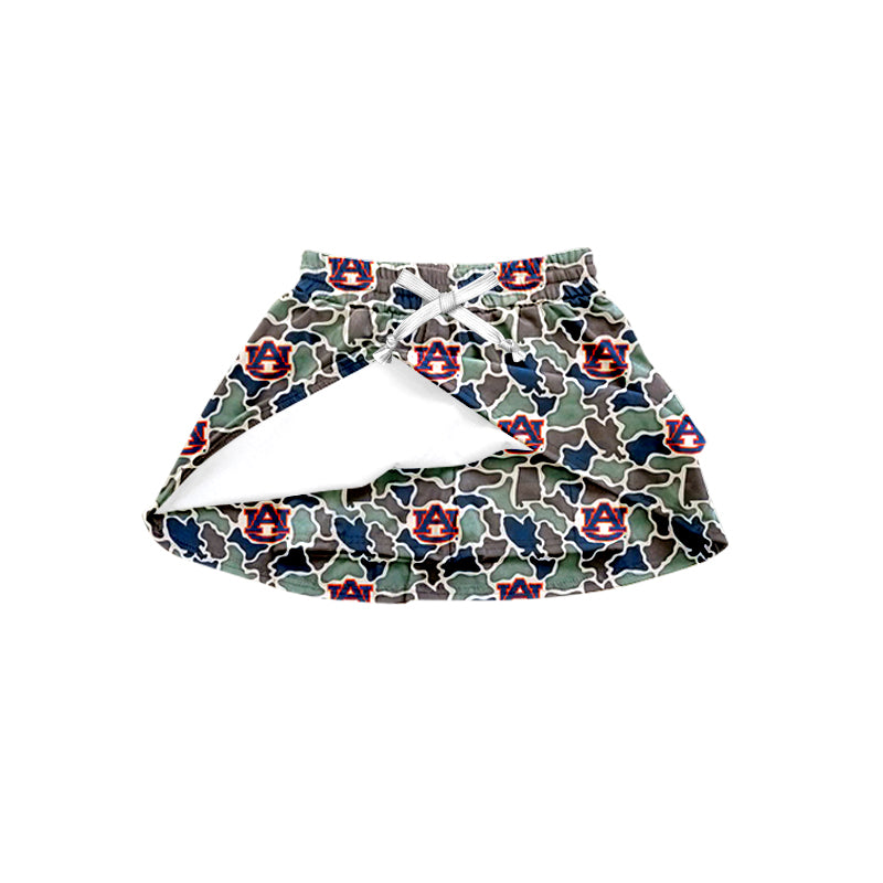 Preorder (moq 5)Baby Girls Southern Green Camo AU Team Skirt Shorts Bottom