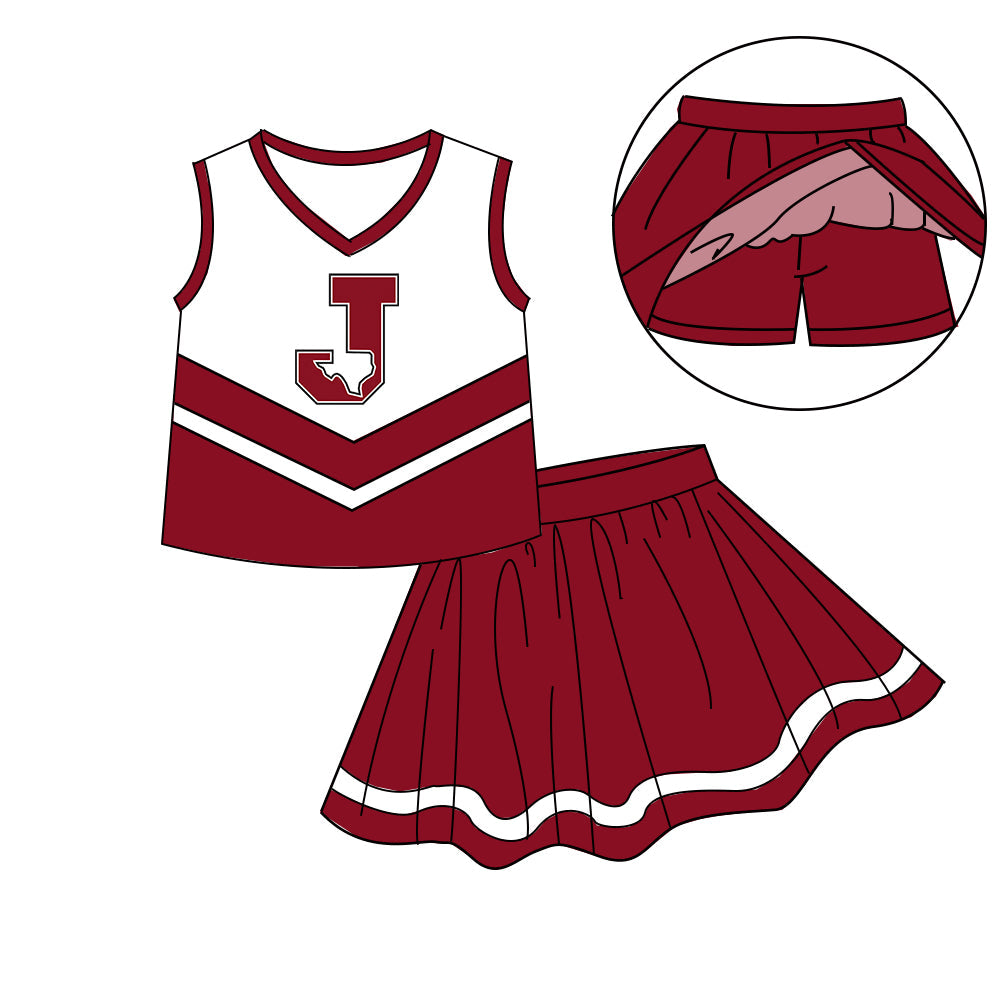 Preorder (moq 5)Baby Girls Sleeveless Vest Top Skirt Short Team Clothes Sets