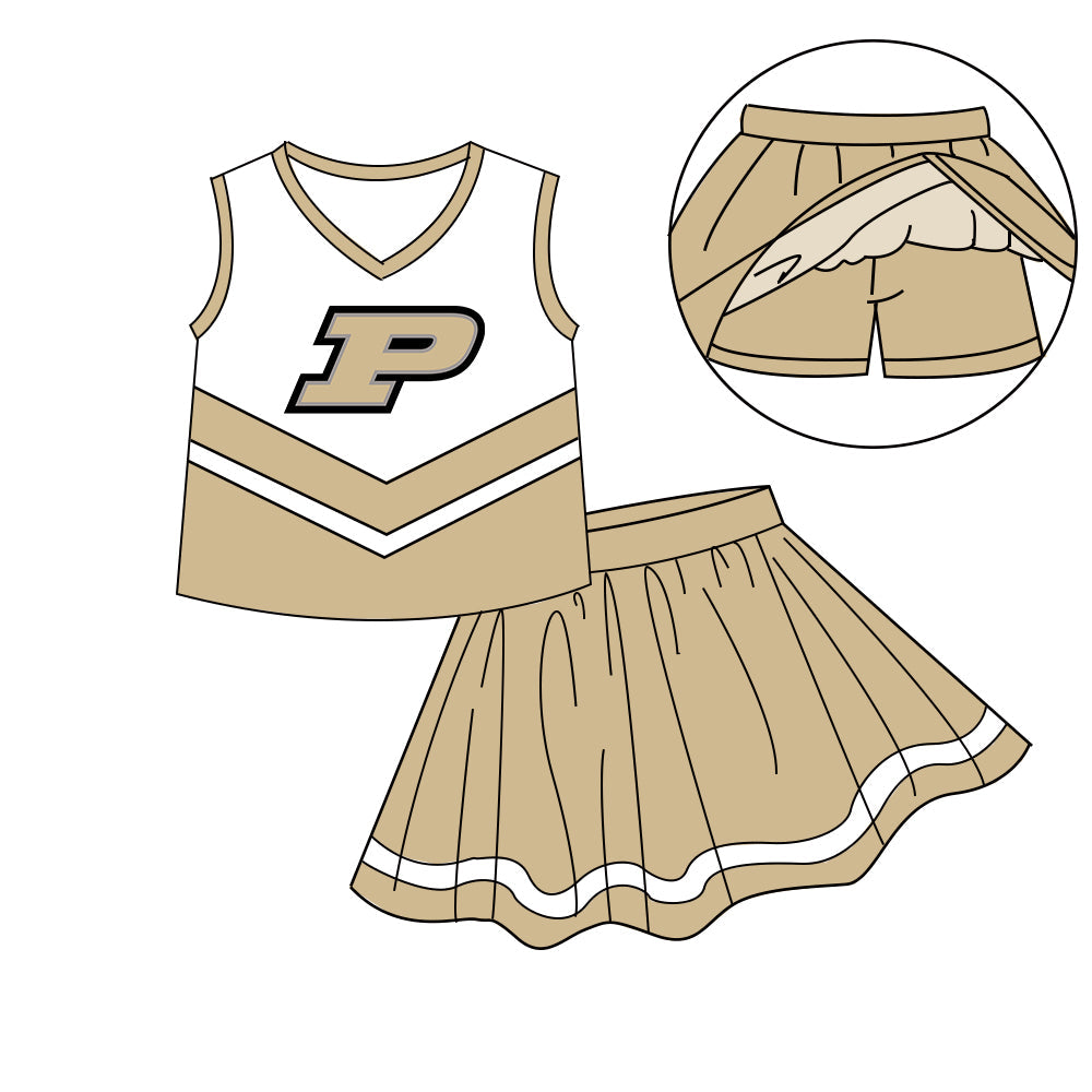Preorder (moq 5)Baby Girls Sleeveless Vest Top Skirt Short Team Clothes Sets