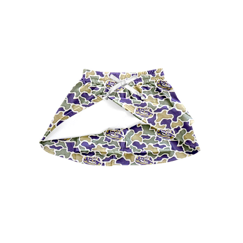 Preorder (moq 5)Baby Girls Southern Camo Team Skirt Shorts Bottom