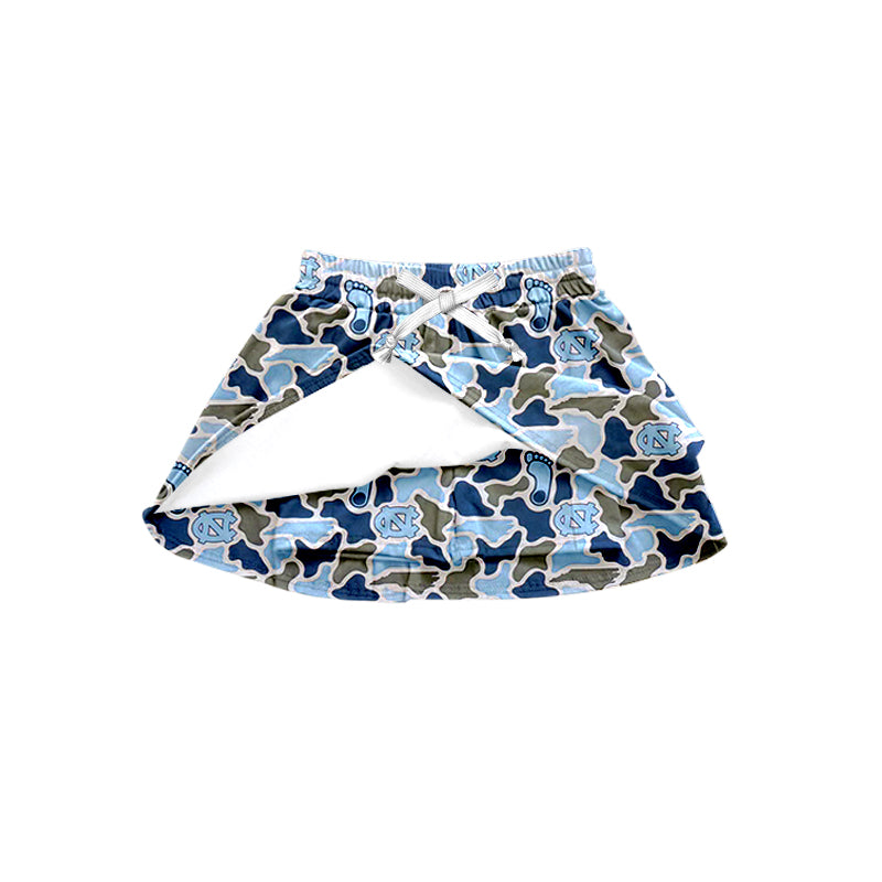 Preorder (moq 5)Baby Girls Southern Blue Camo CN Team Skirt Shorts Bottom