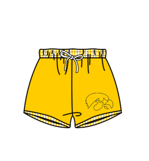 Preorder moq 5 Baby Boys Yellow Eagles Team Swimming Trunks Bottom