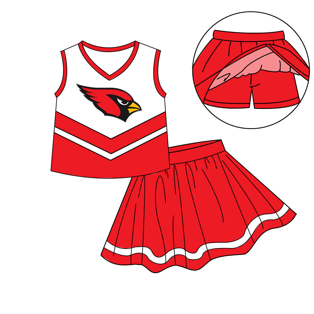 Preorder (moq 5)Baby Girls Sleeveless Vest Top Skirt Short Team Clothes Sets