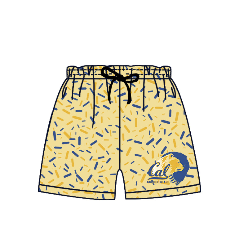 Preorder (moq 5)Baby Boys Yellow Golden Bears Drip Team Shorts Bottom