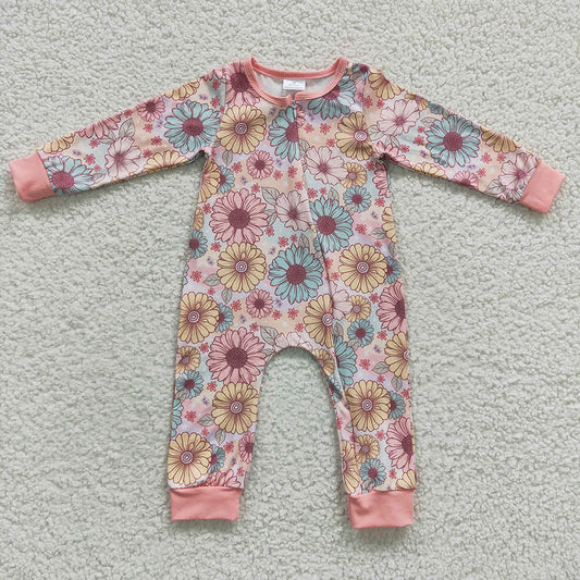 Baby Kids Fall Printed Zip Rompers
