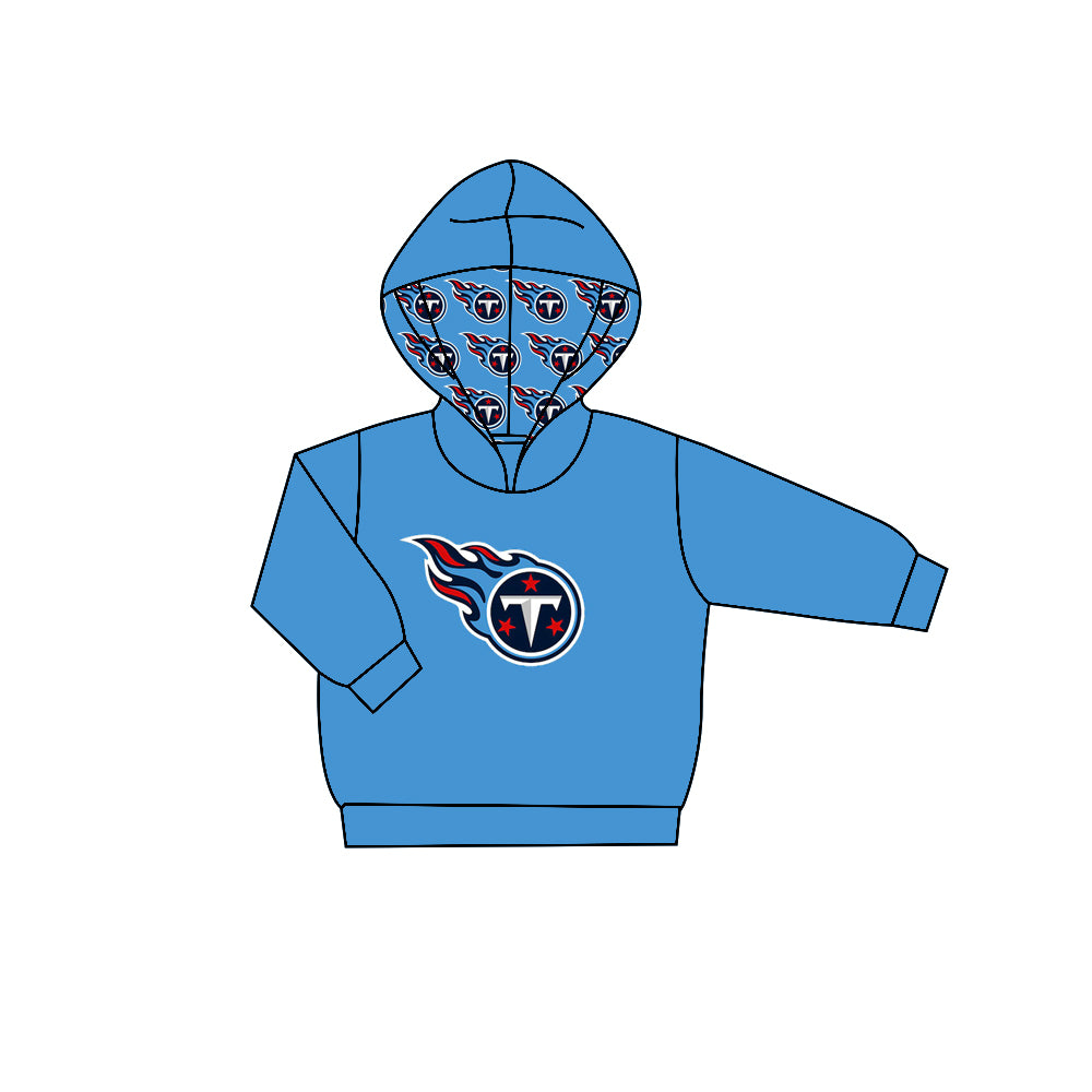 Preorder (moq 5)Baby Boys Blue Long Sleeve Stars T Team Hoodies Top