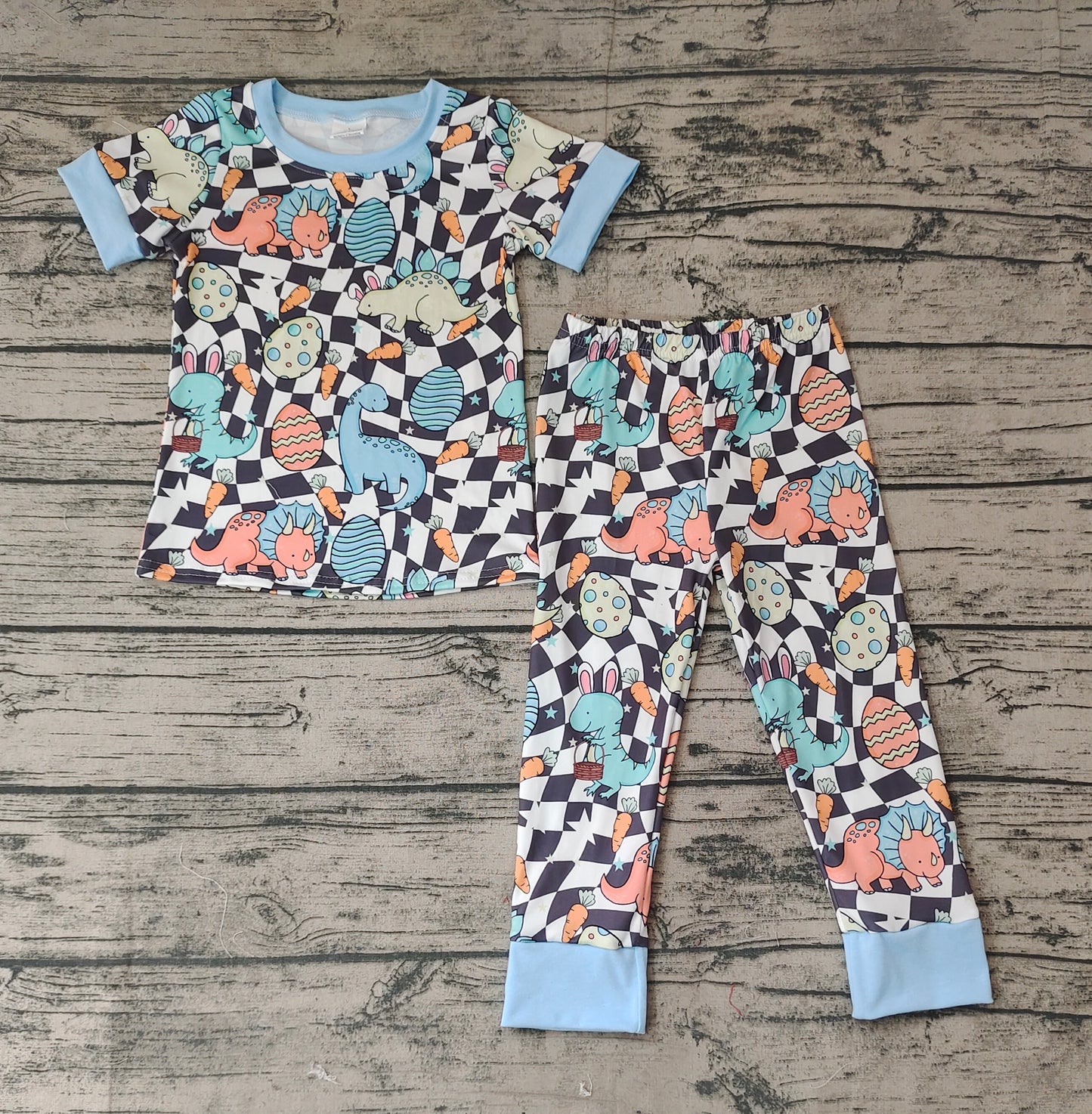 Baby Boys Toddler Easter Dinosaurs Eggs Shirt Pants Pajamas Clothes Sets