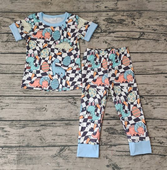 Baby Boys Toddler Easter Dinosaurs Eggs Shirt Pants Pajamas Clothes Sets