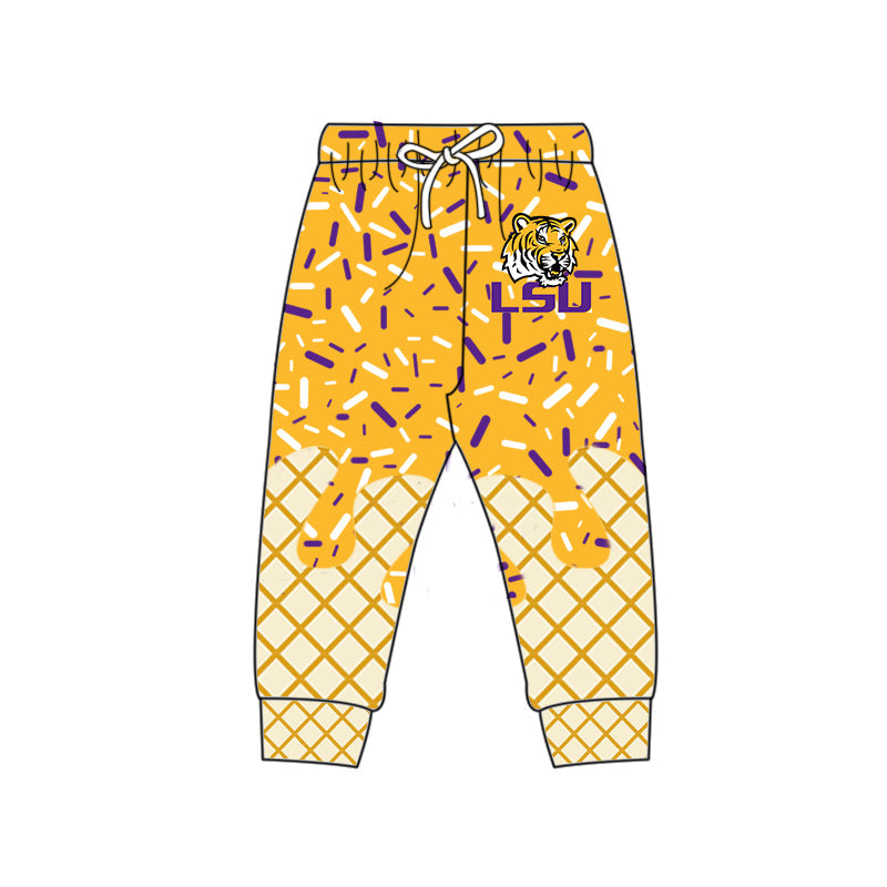 Preorder (moq 5)Baby Boys Drip Sprinkles LSU Tigers Team Jogger Pants Bottom