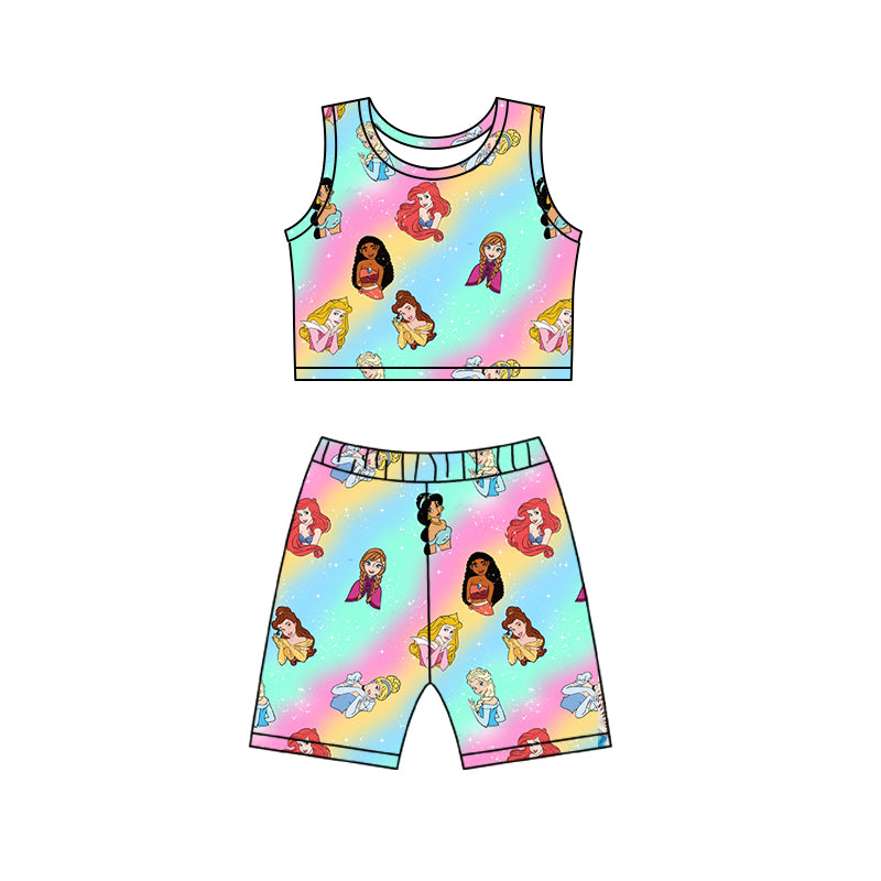 Baby Girls Summer Mermaid Top Biking Shorts Clothes Sets preorder (moq 5)