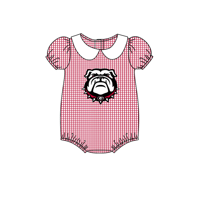 Baby Girls Bulldogs Team Short Sleeve Rompers preorder(moq 5)