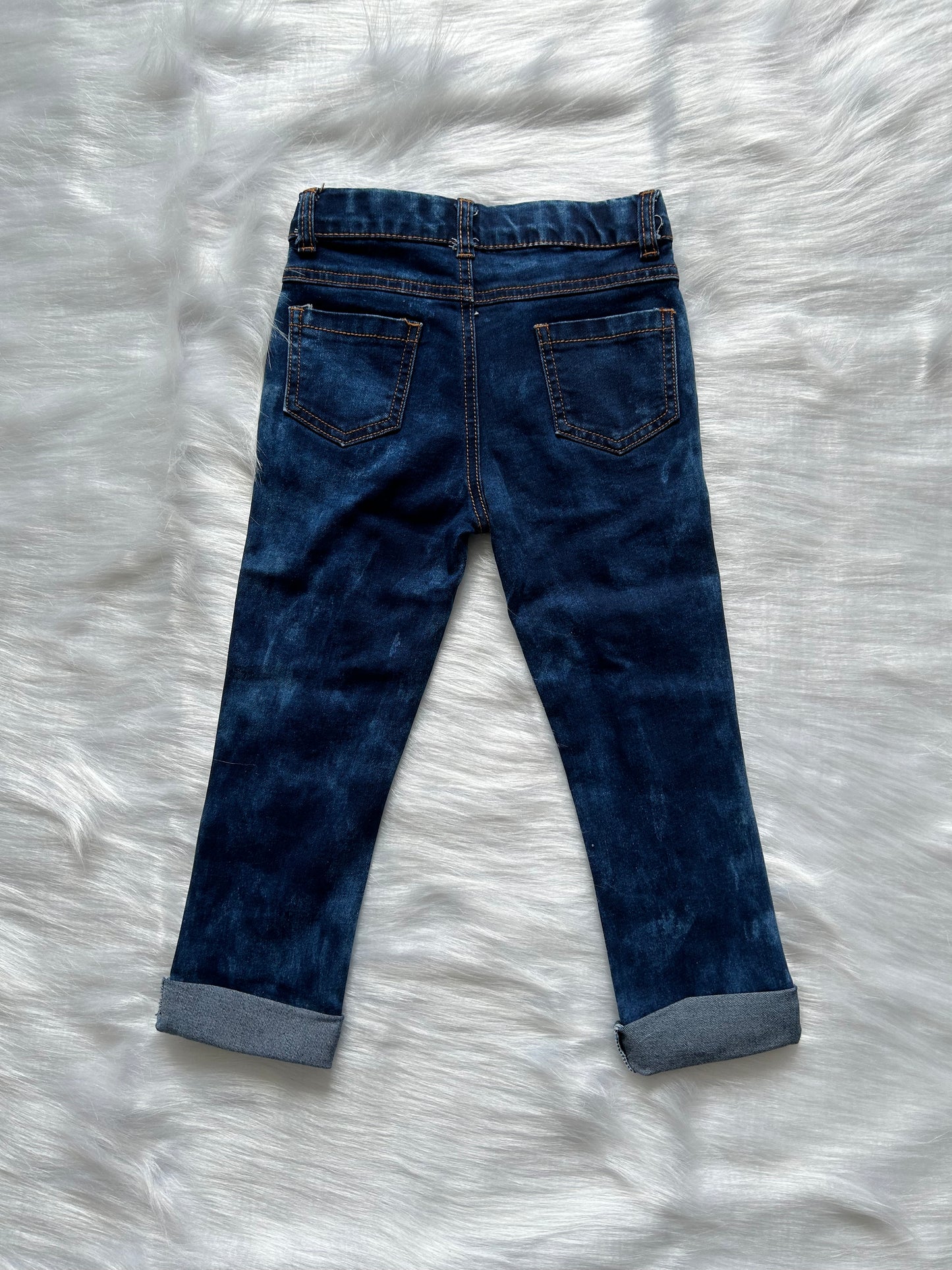 Baby Boys Distressed Navy Blue Denim Pants