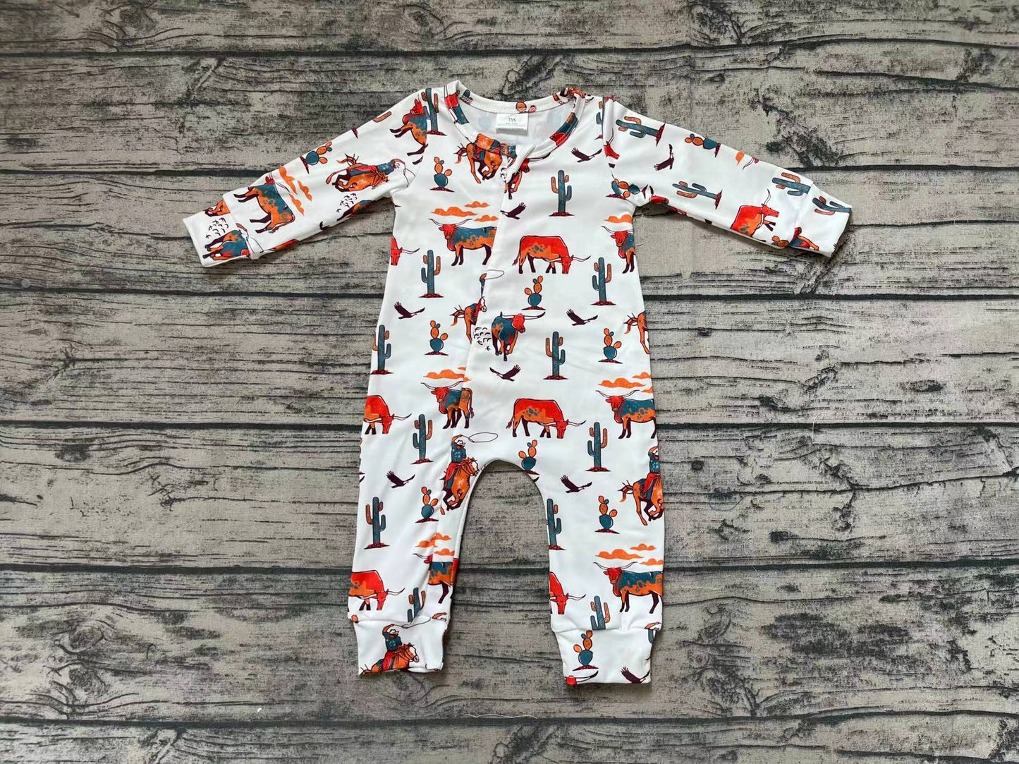 Baby Kids Infant White Horses Rompers