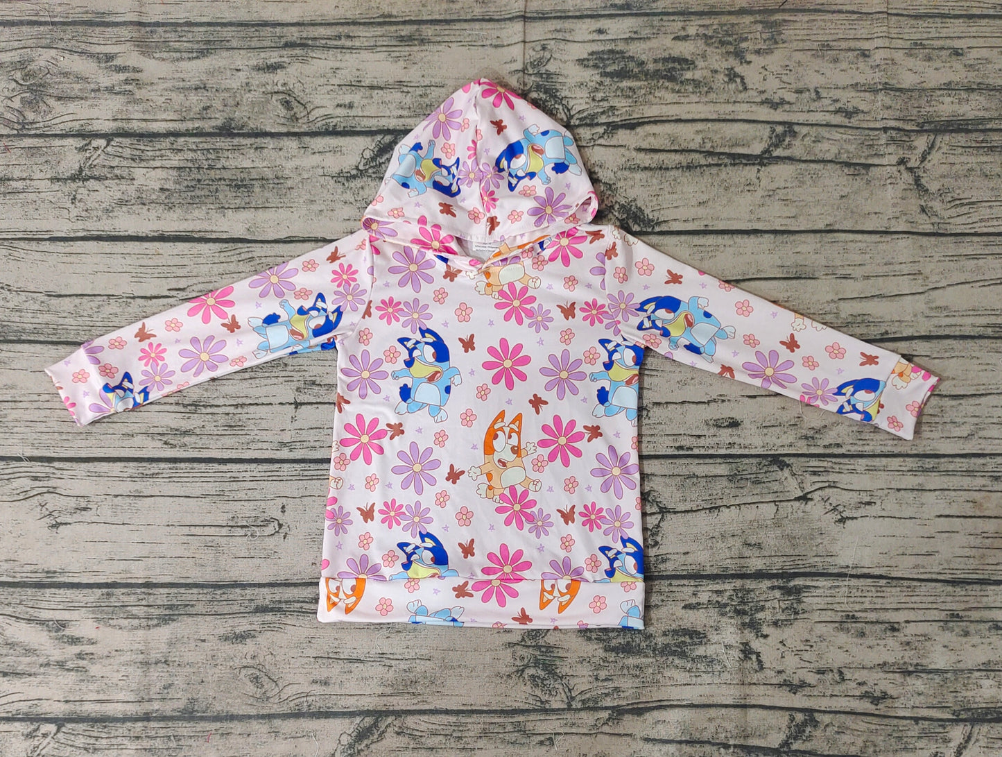 Baby Girls Hooded Flowers Dogs Shirts Tops