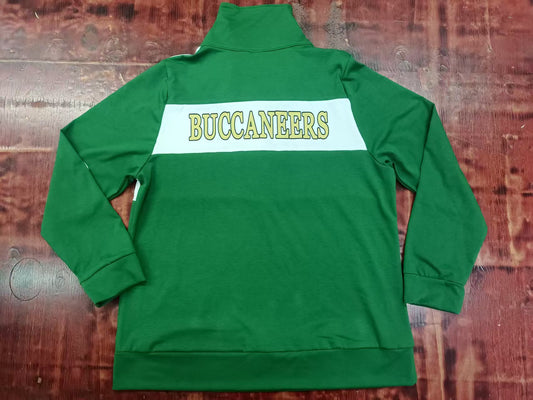Preorder moq 5 Baby Boys Green Long Sleeves BUCCANEERS Zipper Pullovers Top
