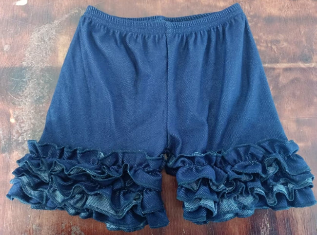 Preorder(moq 5) Baby Girls Summer Hot Blue Three-layer Ruffle Shorts Bottoms
