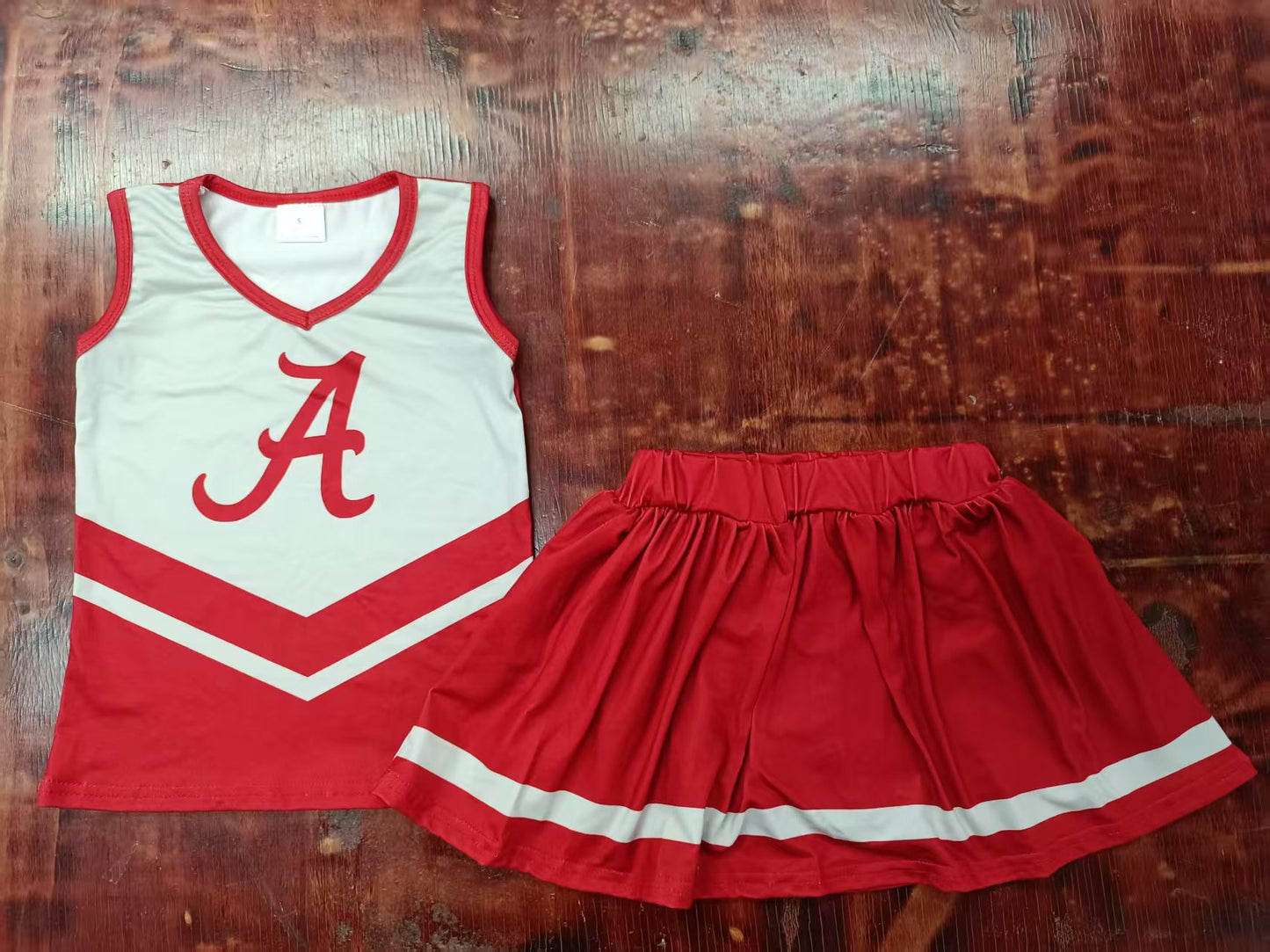 Preorder moq 5 Baby Girls Red Sleeveless A Vests Top Short Skirts Set