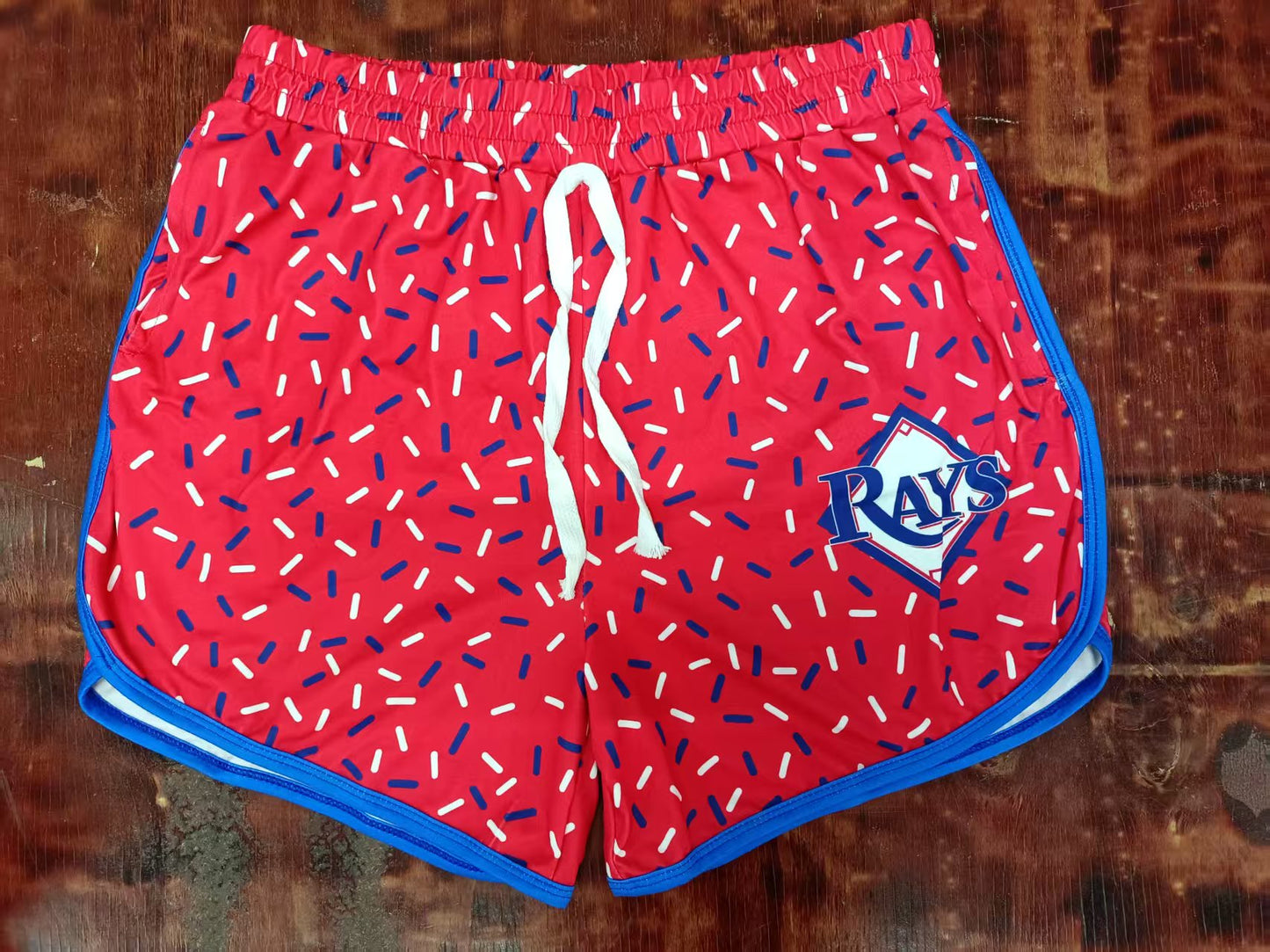 Preorder moq 5 Baby Girls Red Ice Cream Rays Team Shorts Bottoms With Belt