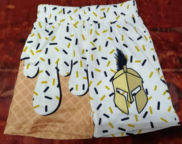 Preorder moq 5 Baby Boys Ice Cream Drip Helmets Team Shorts Bottoms