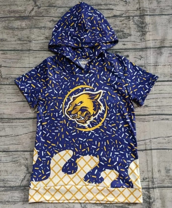 Preorder (moq 5)Baby Boys Hot Blue Ice Cream Drip Tiger Hoodies Top