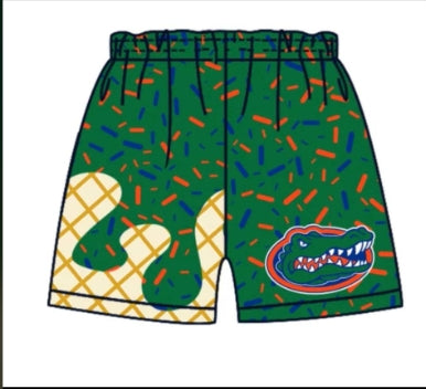 Preorder moq 5 Baby Boys Green Crocodile Sprinkles Team drips Shorts Bottoms
