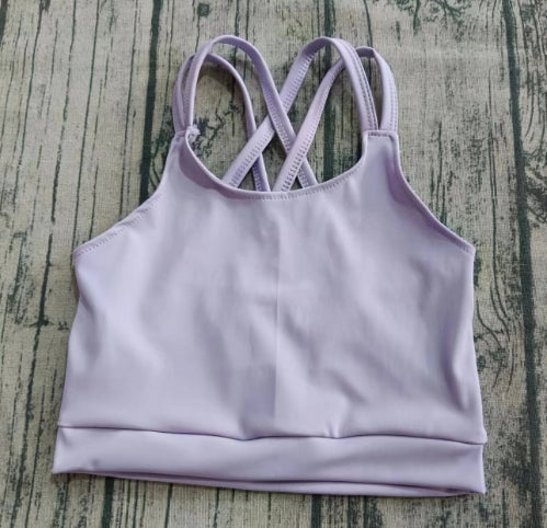 Preorder (moq 5)Baby Girls Lavender Straps Yoga Vests Top