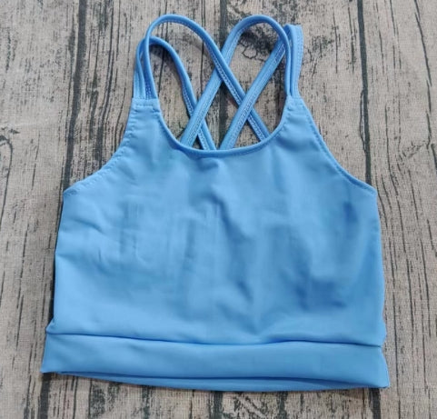 Preorder (moq 5)Baby Girls Blue Strap Vests Top