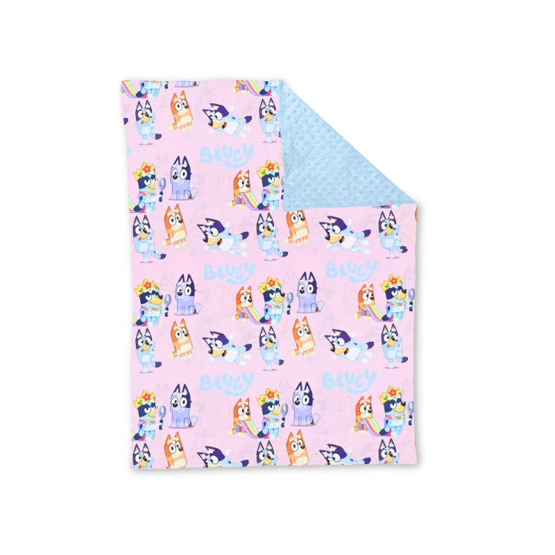 Baby Girls Boys Purple Blue Dogs Minky Blankets preorder(moq 5)