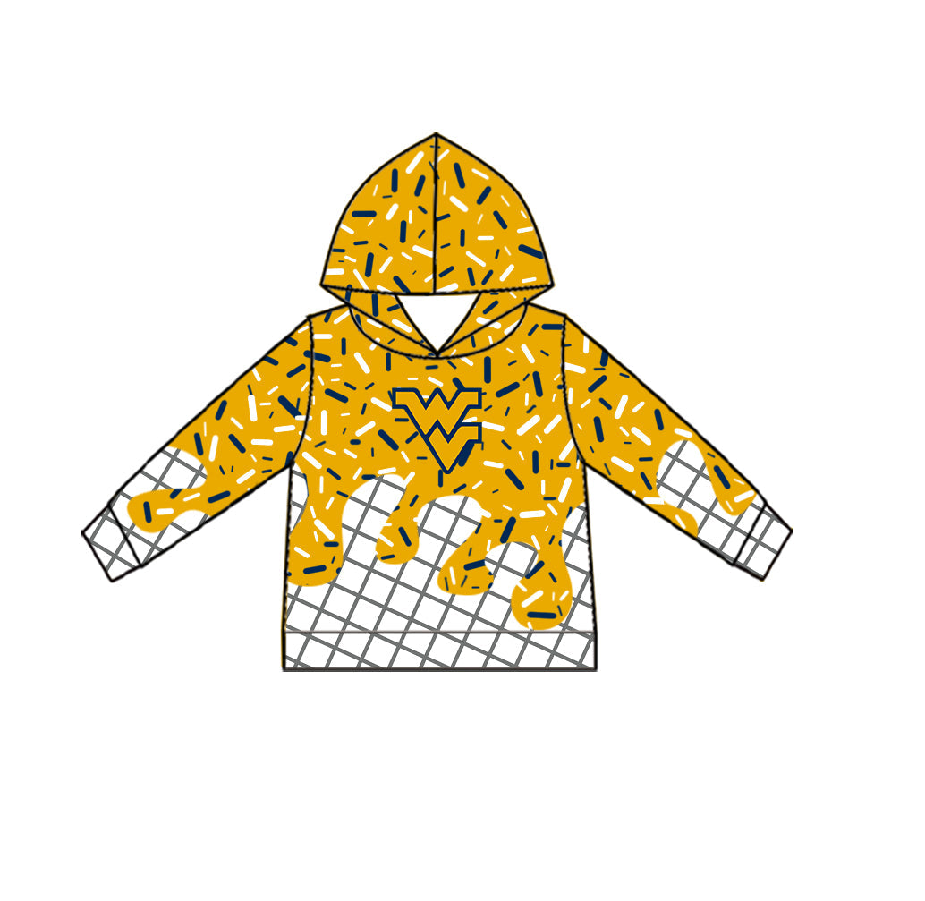 Preorder (moq 5)Baby Boys Long Sleeve Yellow Sprinkles WV Team Hoodies Top