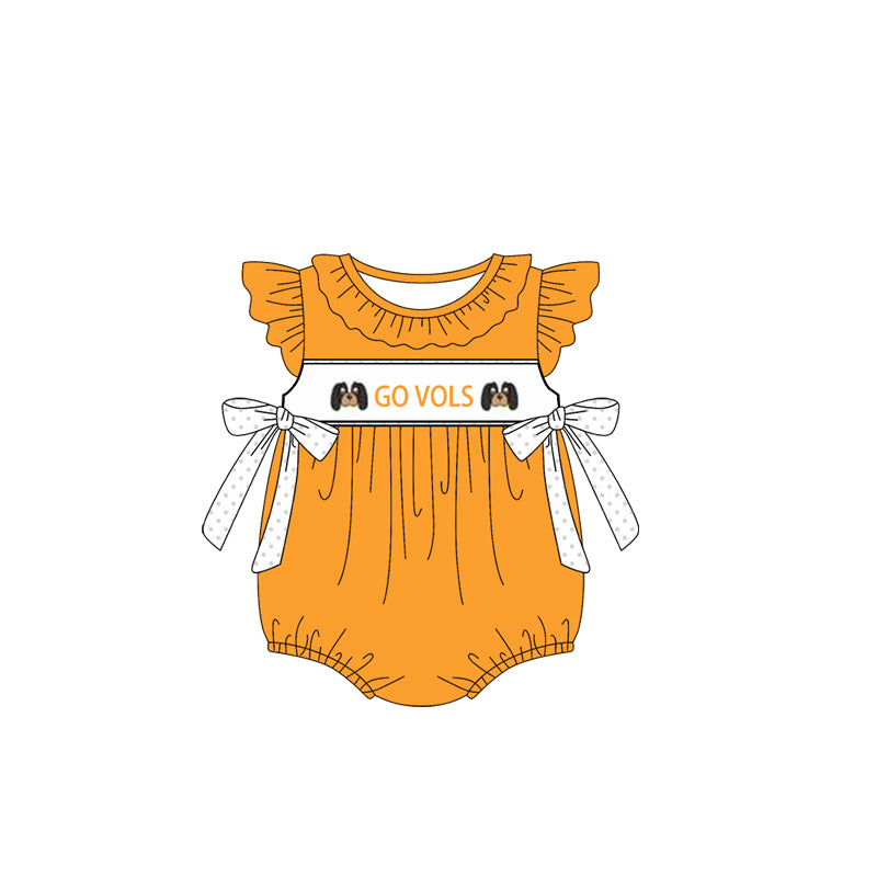 Preorder(moq 5)Baby Infant Girls Tennessee Team Bows Rompers