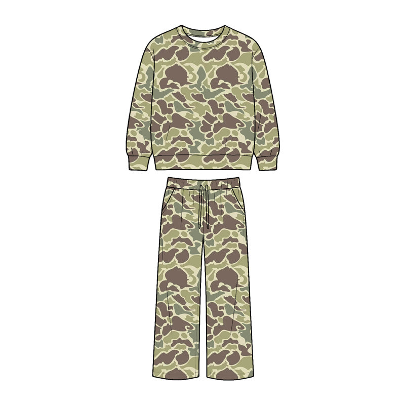 Preorder (moq 5)Baby Boys Camo Top Pockets Pant Hunting Clothes Sets