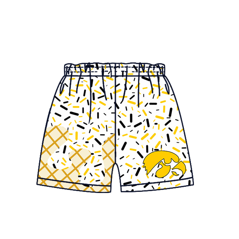 Preorder (moq 5)Baby Boys Yellow Eagle Drip Team Shorts Bottom