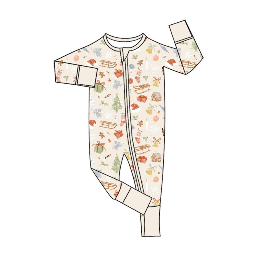 Preorder (moq 5)Baby Girls Soldiers Gifts Christmas Two Way Zip Convertible Rompers