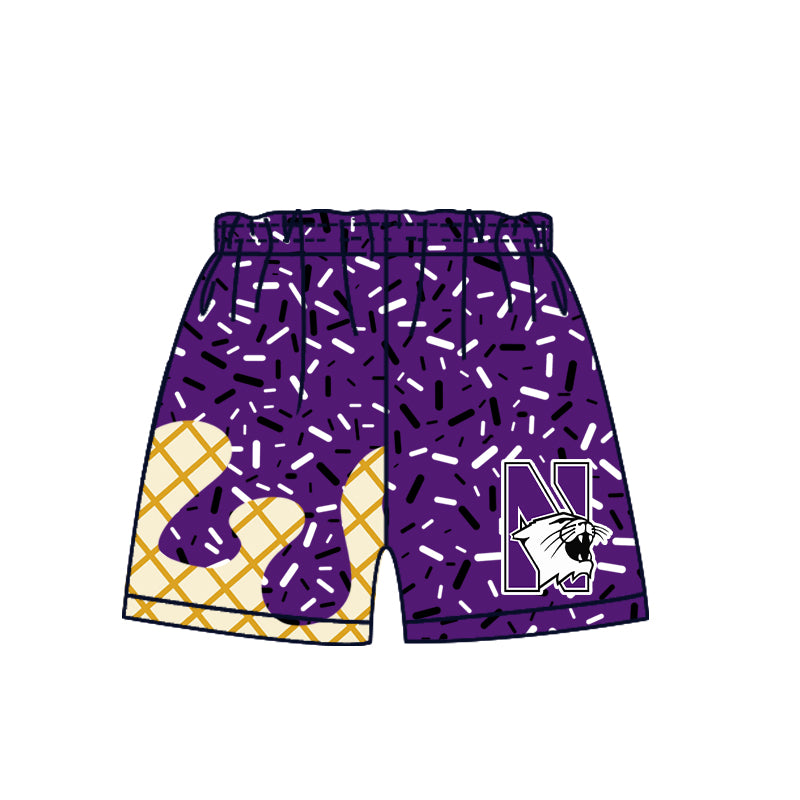 Preorder (moq 5)Baby Boys Purple N Drip Team Shorts Bottom