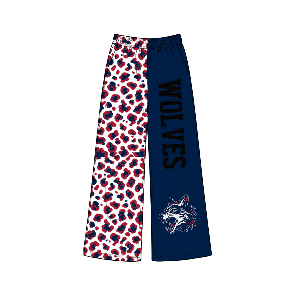 Preorder (moq 5) Adult Women Wolves Navy Leopard Pants Bottom